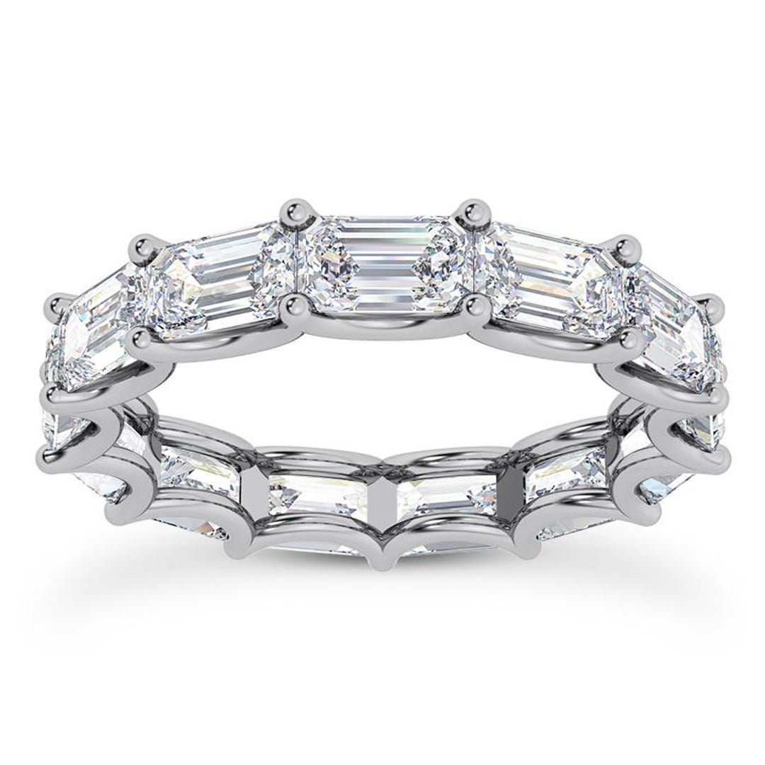 14k Emerald Cut Diamond Eternity Band Ring | Diamond Eternity Ring ...