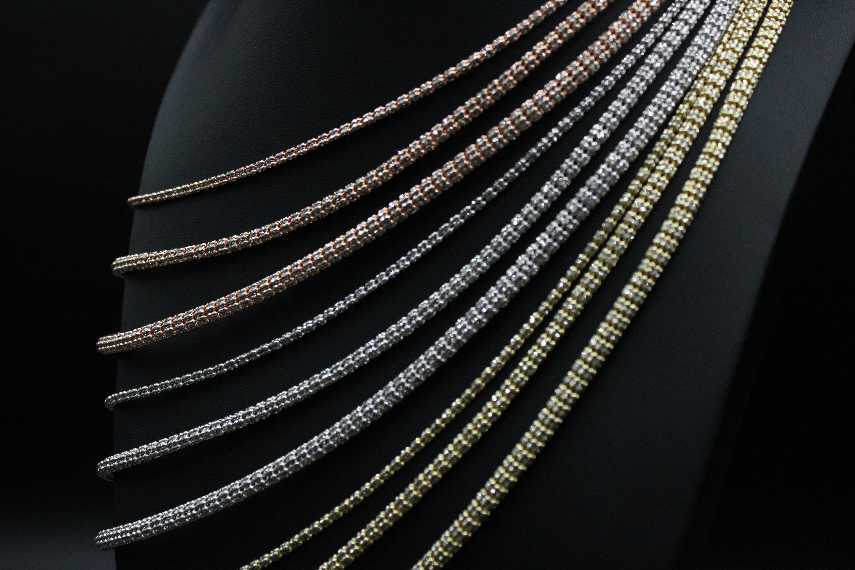 10k SOLID Real Gold Diamond Cut Ice Link Chain Necklace Rose Gold ...