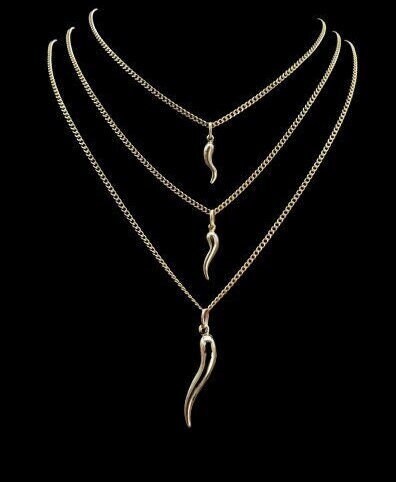 Cornicello Halsketting, uniseks, 925 sterling zilver, hanger van