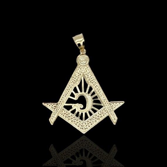 フリーメイソンのシンボル「フリーメイソン」ペンダント CZ - 10K