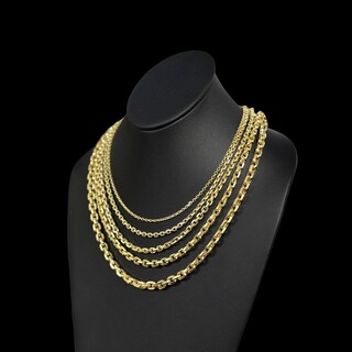 Collana Oro Giallo Mariner 3,2 Mm – Catena A Maglie Vero Oro Con Chiusura A Moschettone