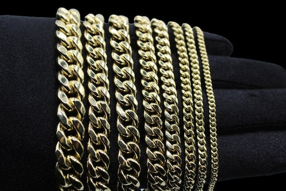 10k Yellow Gold Miami Cuban Chain Bracelet Lobster Claw Lock Real 10K Gold, Men and Women, 10k Real Gold Bracelet, unisex bracelet