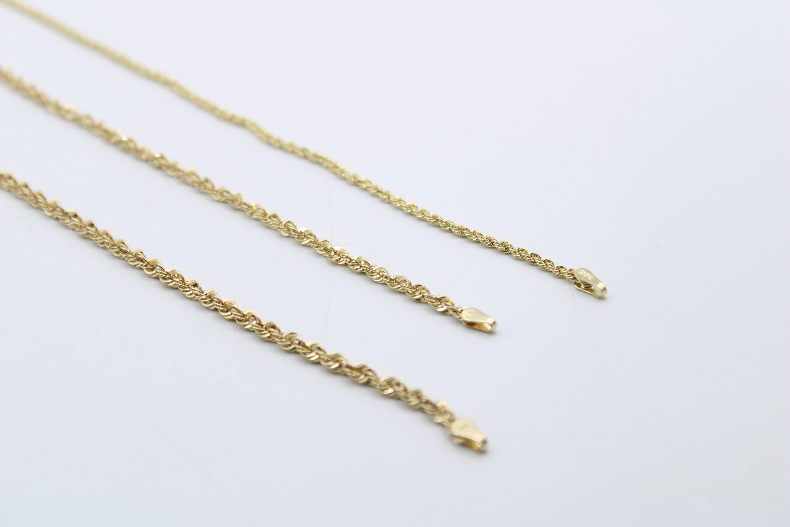 Gold Textured Rope Chain - Gold Plated - The Jewelry Plug 14K Solid Gold / 20 Inches / 5mm