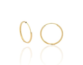 Orecchini a cerchio senza fine in oro rosa 14 carati, placcati in oro, calibro 20, calibro 18, 5 mm, 7 mm, 10 mm, 15 mm, conchiglia, elice, trago, daith, 14 carati. - Italia