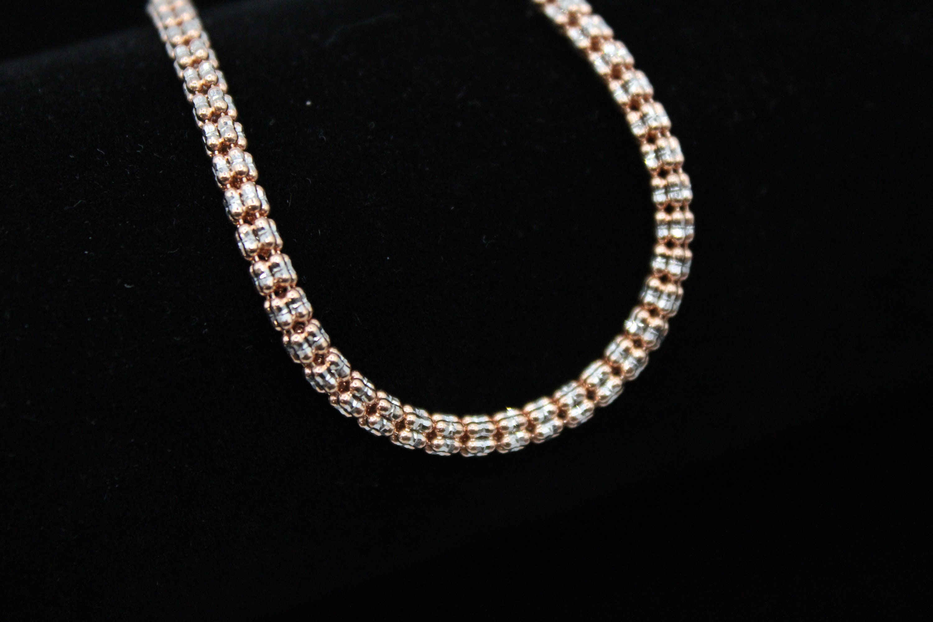 Bracciale bicolore a maglia di ghiaccio con taglio a diamante Bracciale in vero oro rosa 10 carati con pavé, bracciale in oro giallo massiccio 10 carati Bracciale a catena unisex - Italia
