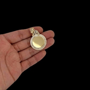Ciondolo con immagine personalizzata Circle - Oro giallo 10K