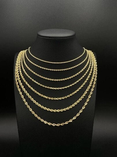 Collana Catena Corda Placcata Oro 14k Per Uomo – Lunghezza 24 Pollici (61 Cm) - Foto 3