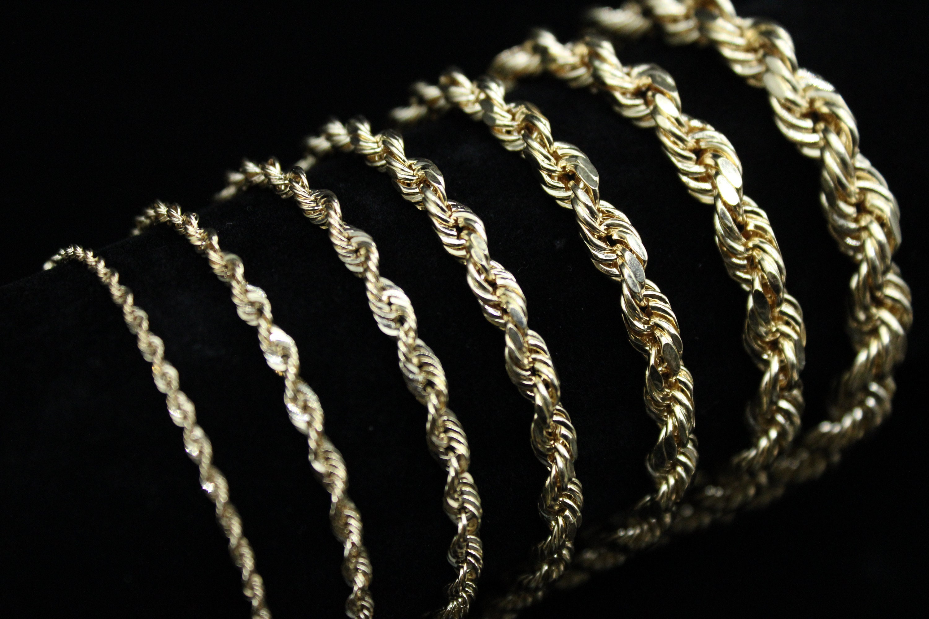 10K Gold Rope Chain Gold Rope Chain Bracelet 2mm 3mm 4mm Etsy
