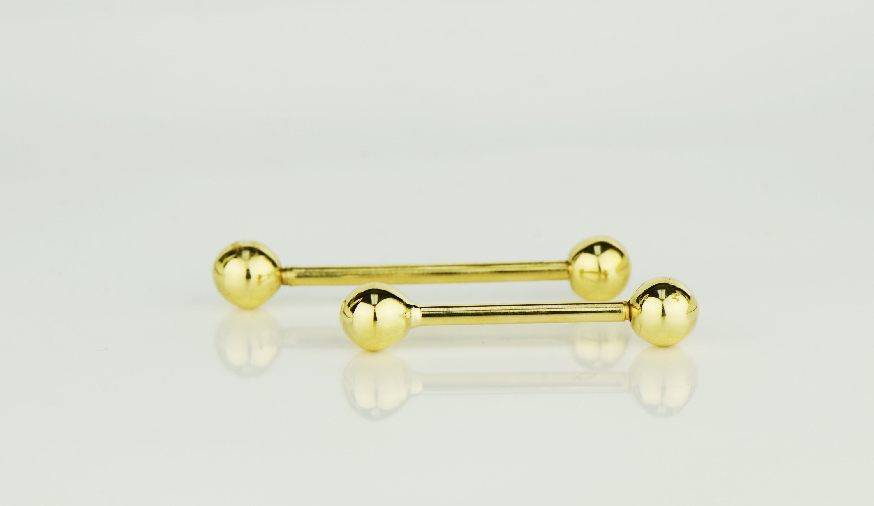 14k Yellow or White Gold Classic Ball Barbell Bar Tongue Body Jewelry Piercing Body Jewelry SMALL Etsy