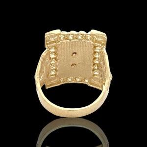 10K Two Tone Gold Jude Mens Religious Ring image 4