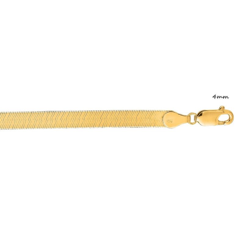 Bracciale Oro Giallo 14K A Spina Di Pesce Larghezza 3 Mm – Catena Figaro – Regalo In Confezione