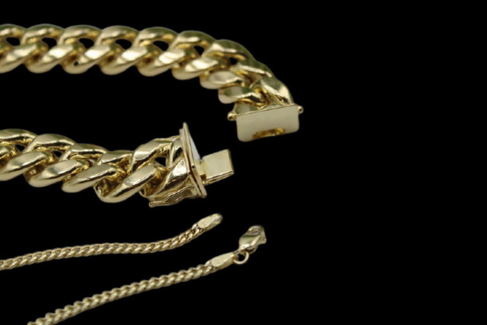 10K Solid Miami Cuban Chain 10kt Gold Chain Real Gold Chain Etsy