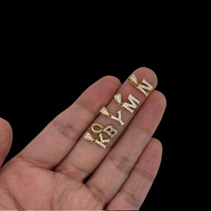 Initials CZ Pendant - 14K Yellow Gold