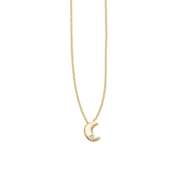14k Gold .005ct Diamond Moon Necklace 14k Gold .005ct Diamond Moon Necklace