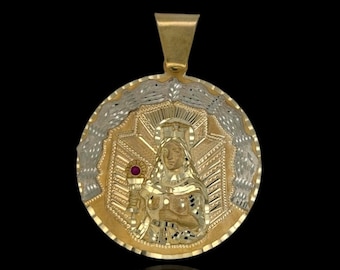 Saint Barbara Medallion Pendant - 10K Yellow Gold