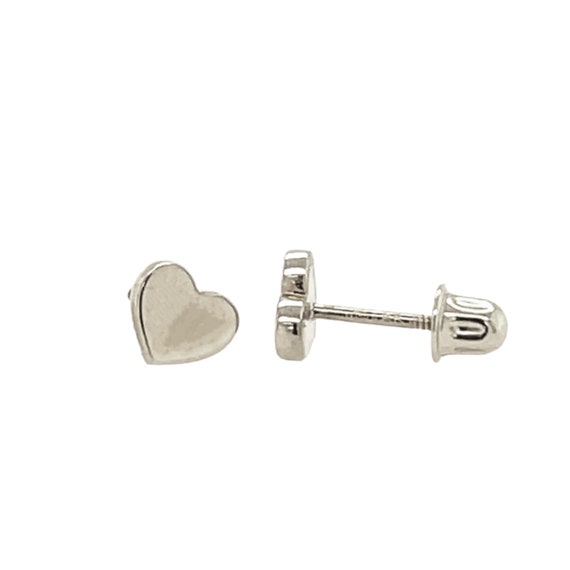 Two Earring Back Replacements |14K Solid White Gold | Threaded Screw on  Screw off | Quality Die Struck | Post Size .0375 | 1 Pair