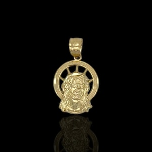 Jesus Face Pendant - 10K Yellow Gold