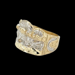 10K Rechteck Groß Unisex Abendmahl Ring Alle Größen