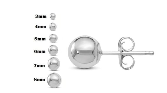 Set Orecchini A Palla In Argento 925, 2 Mm, Perno 10 Mm, Chiusura A Farfalla, Confezione Regalo (3 Colori)