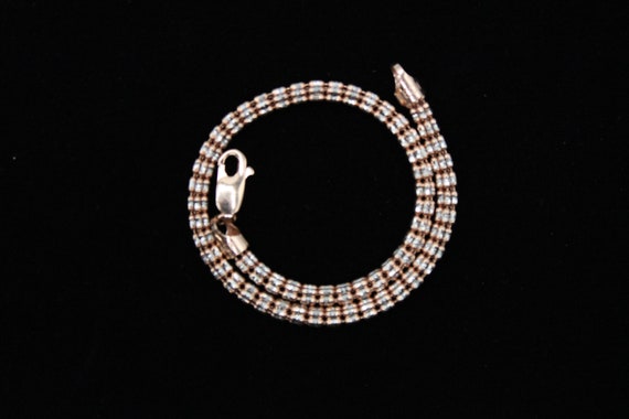 BRACCIALE Donna In ORO 18 Karati 750% Bicolore GIALLO BIANCO Maglia Ovali CATENA