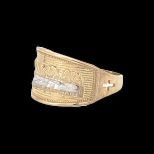 10K Rechteck Unisex Abendmahl Ring Alle Größen