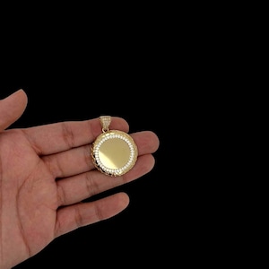 Ciondolo con immagine personalizzata Circle - Oro giallo 10K