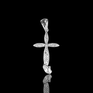 Diamond Cross Necklace / 14k Gold Diamond Cross 0.11 CT / Dainty Diamond Cross / Baptism Gift / Communion / Confirmation / Confirmation /