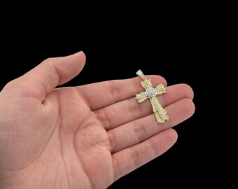 Cross Pendant - 10K Two Tone