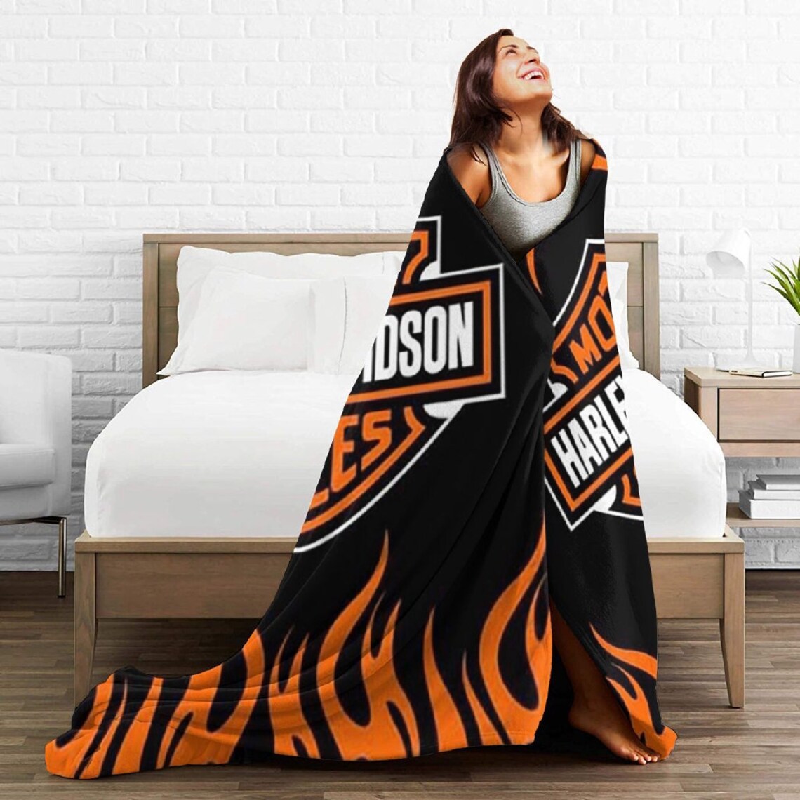 Love Motorcycle Harley Davidson Premium Blanket Allover Print Etsy