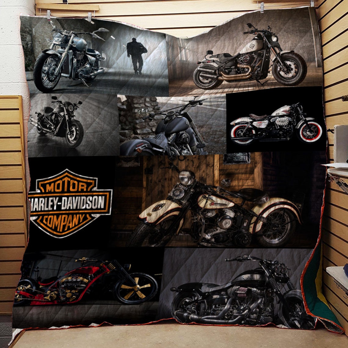Motorrad Harley Davidson Quilt und Fleece Decke Motorrad Etsy