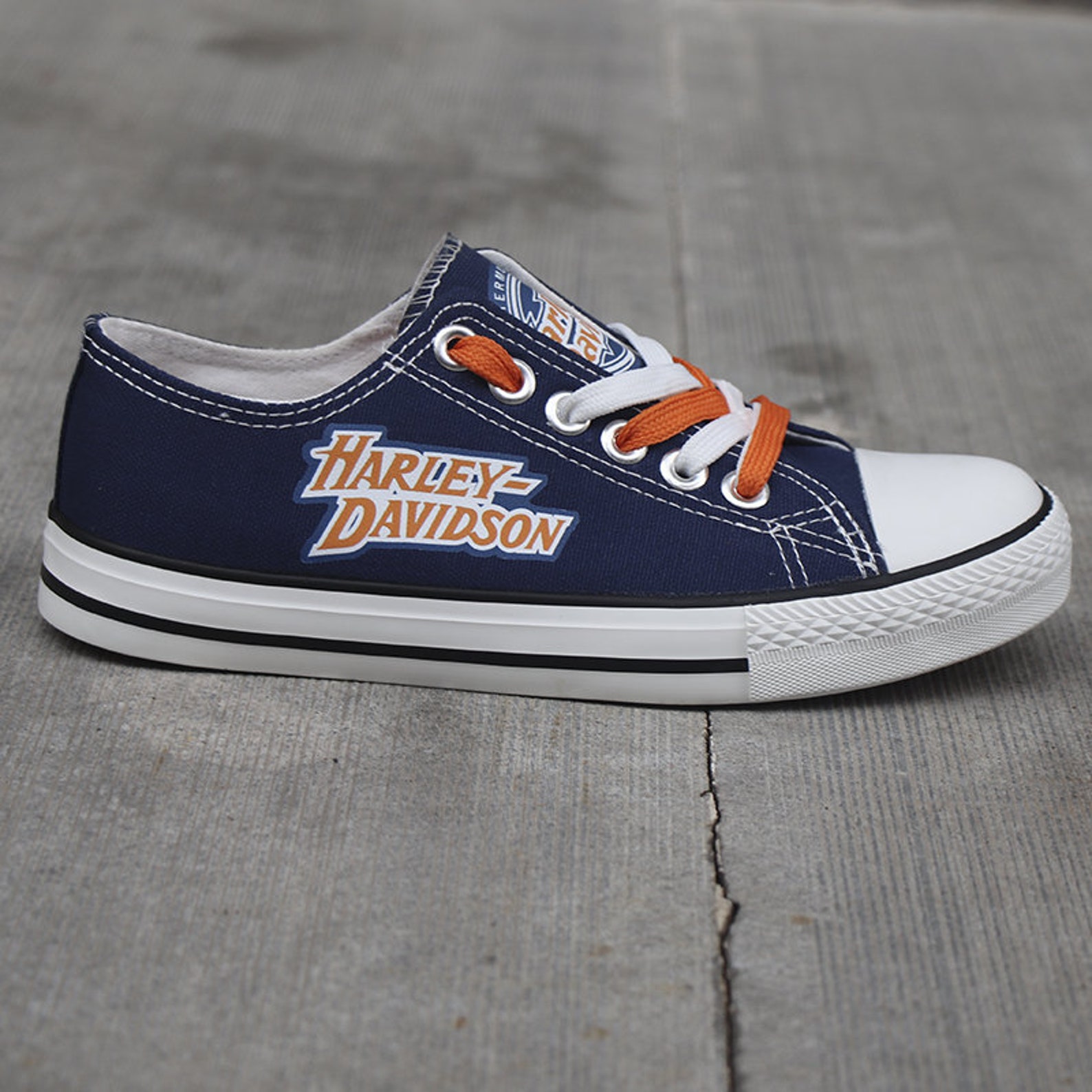 Harley Davidson Blue Low Top Shoes Motorcycle Sneakers Gift Etsy