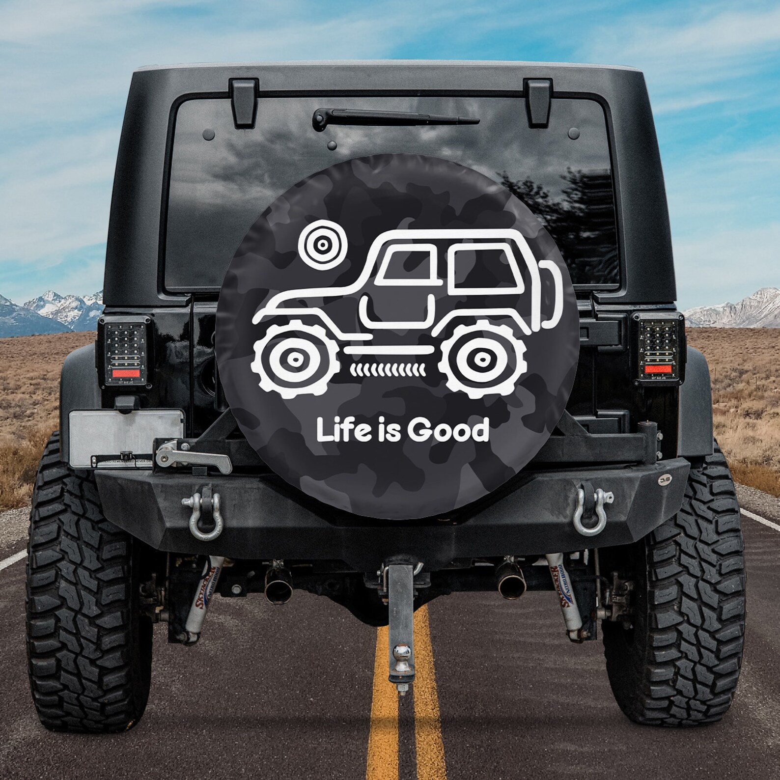 Life Is Good Jeep All Over Print Spare Tire Cover Custom Etsy