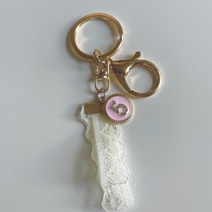 Lace keychain | romantic gift | lace keyring | gild keyring