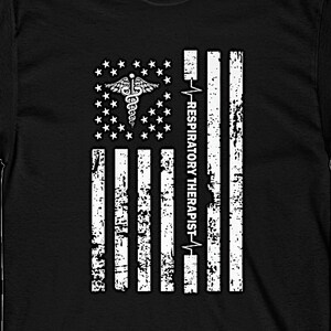 Respiratory Therapist, RRT, RT Flag Distressed White Flag Hero Healthcare Warriors Unisex Premium Cotton