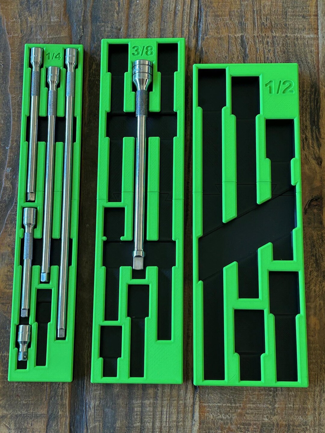 Snap-on レザーキーホルダー　3点セット Snap on 3D Printed Extension Tool Organizer Tray: 1/4, 3/8, 1/2