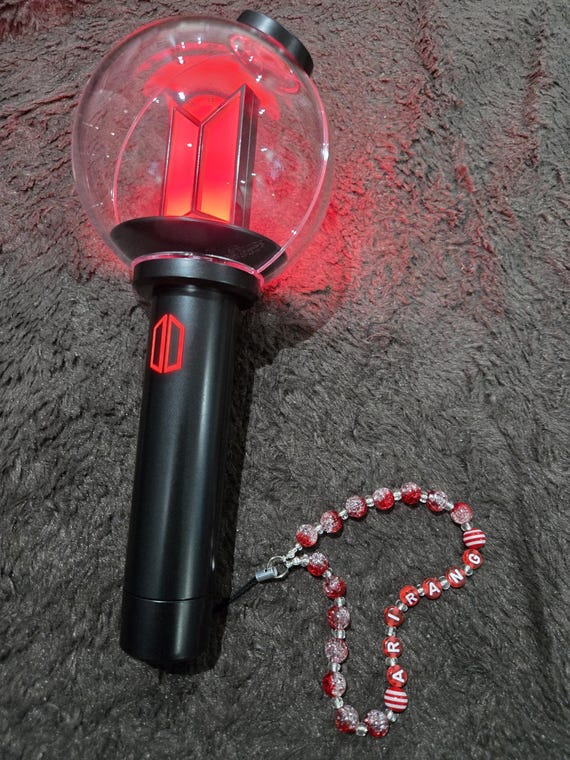 Fan Made BTS Arirang Lightstick Red Wrist Band Charm - Etsy
