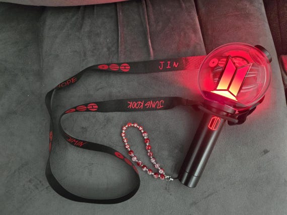 Arirang Lightstick Holder, Lanyard BTS- Black and Red - Etsy