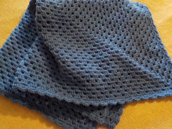 Crochet Baby Blanket, Blue Baby Blanket, Granny Square Blanket, Crochet Baby Afghan, Baby Boy Blanket