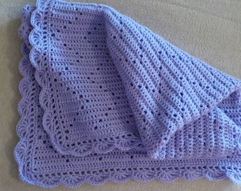 Lavender Baby Blanket, Crochet Baby Blanket, Crochet Baby Afghan