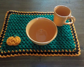 Hand Crochet Halloween/Fall Placemats , Fall Table Decor, Set of 1, 2, or 4