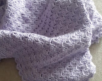 Light Orchid Baby Blanket,  Soft, Handmade, Crochet Baby Blanket