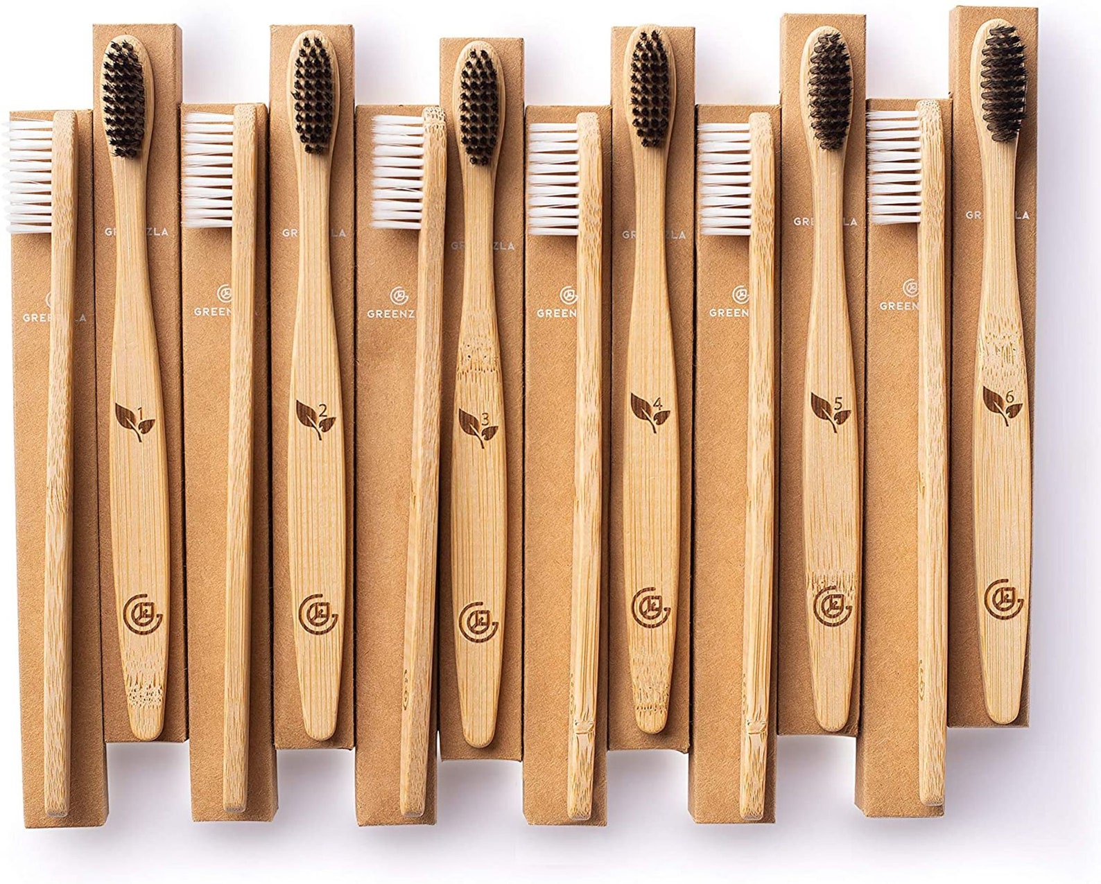 Bamboo Toothbrushes 12 Pack BPA Free Soft Bristles Etsy