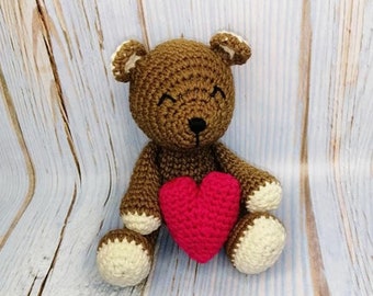 Mini Valentinstag Bär Baby Bär Geschenk Coffe Gehäkelt Teddybär Mini Plüsch Bär Handgemacht Valentinstag Geschenk für Mädchen