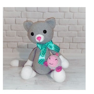Handmade cute little cat Amigurumi kitten Stuffed animal cat toy Cat crochet for babies Toy for 1 year old boy