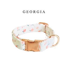 GEORGIA PEACHES MODERN/Chic dog Collar | Summer/fall fashion dog collar with metal buckle | Dog mum/lover gift pet accessories