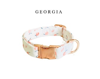 GEORGIA PEACHES MODERN/Chic dog Collar | Summer/fall fashion dog collar with metal buckle | Dog mum/lover gift pet accessories