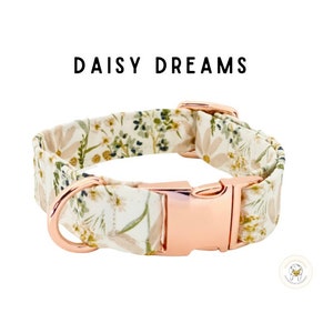 Dog collar handmade with twill fabric || Puppy adjustable with zinc alloy buckle || ' pet gifts ideas for spring time durable materials
