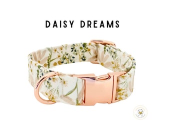 Dog collar handmade with twill fabric || Puppy adjustable with zinc alloy buckle || ' pet gifts ideas for spring time durable materials