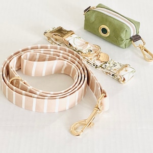 Ensemble collier et laisse pour chien avec support pour sac à crottes|| Ensemble de marche pour chiot Dreaming Daisies, cadeau d'été