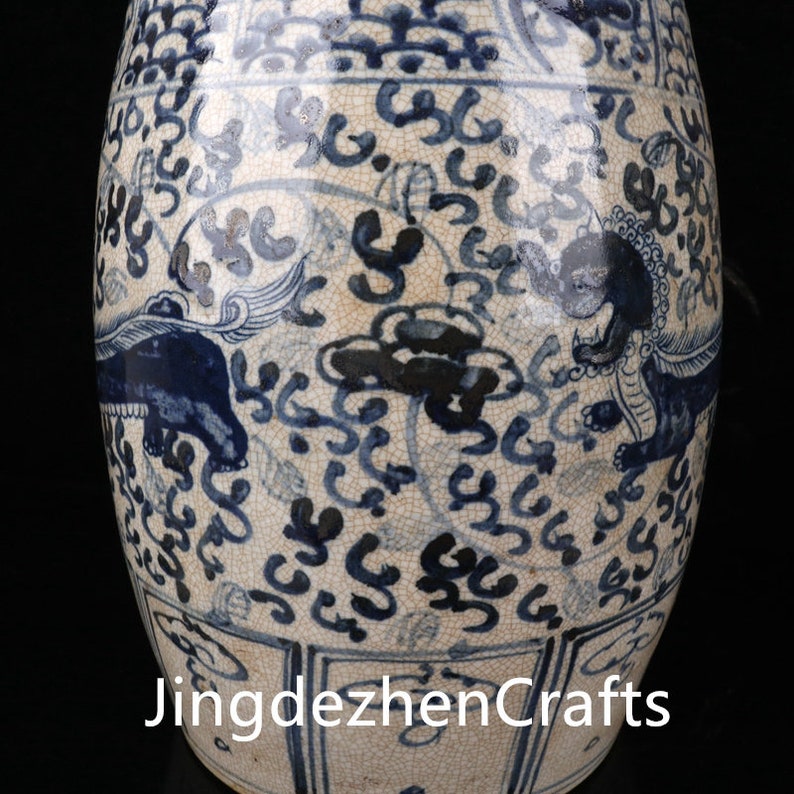 China's ancient Jingdezhen stool can be used with pure hand-painted pattern and split piece porcelain image 4